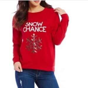 Snow Chance Red Sweatshirt, Size M, NWOT
